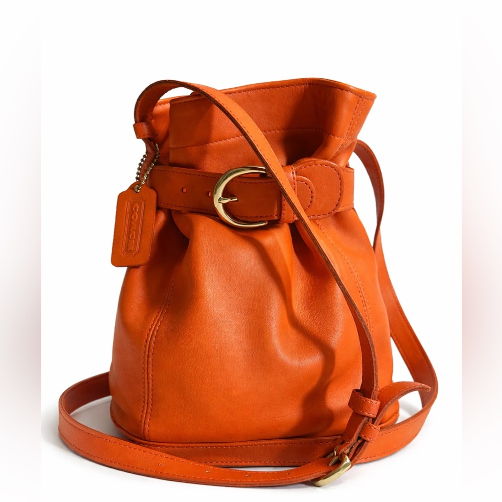 Vintage Coach tangerine Leather Soho Buckle Bag 4156
